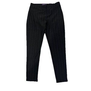 F. Forward Black Windowpane Pull on Pants Size Medium